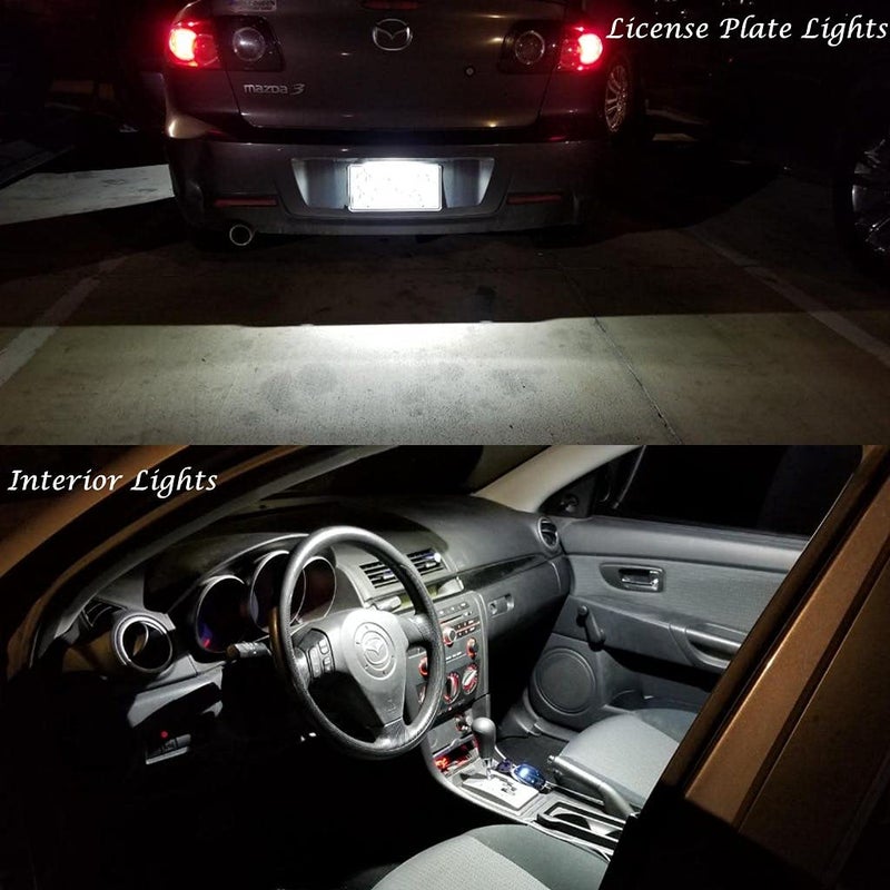 Alla Lighting 4x T10 194 168 LED Bulbs W5W 2825 175 158 CAN-Bus, 6000K White License, Parking, Map, Dome, Door, Trunk Lights - Image 2